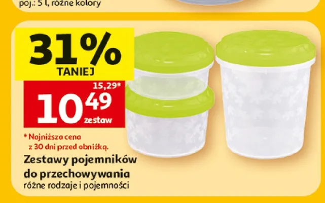 Zestaw pojemników do przechowywania promocja w Auchan