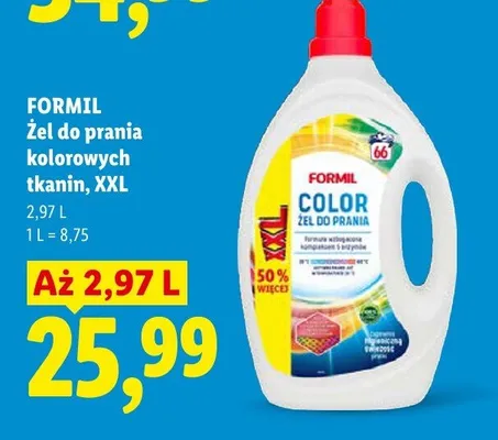 Żel do prania kolorowych tkanin Formil Color XXL promocja w Lidl