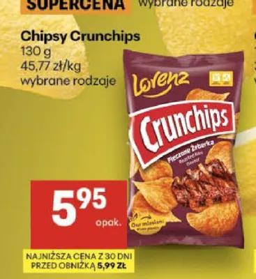 Chipsy Crunchips pieczone żeberka promocja w Delikatesy Centrum