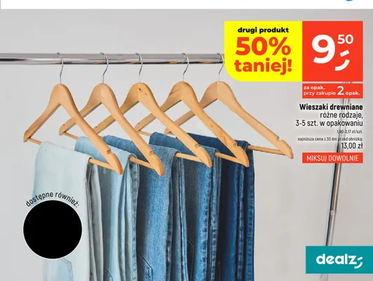 Wieszaki drewniane promocja w Dealz