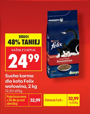 Sucha karma dla kota Felix wołowina promocja w Biedronka