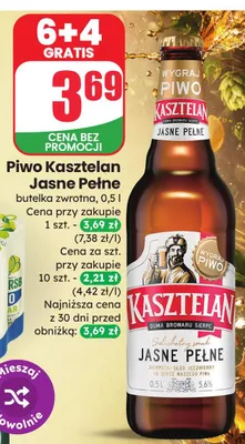 Piwo Kasztelan Jasne Pełne promocja w Dino