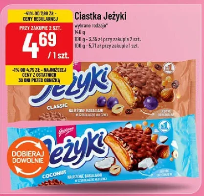 Ciastka Jeżyki wybrane rodzaje promocja w POLOmarket