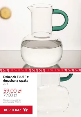 Dzbanek FLUFF z dmuchaną rączką 2,7 l promocja w Homla