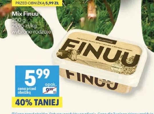 Miks tłuszczowy Finuu solone promocja w Delikatesy Centrum