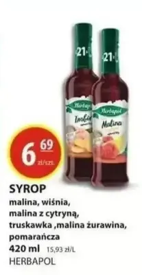 Syrop malina, wiśnia, malina z cytryną, truskawka, malina żurawina, pomarańcza promocja w Zielony Koszyk