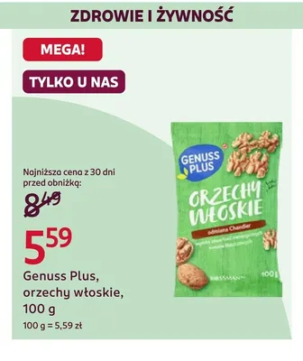 Orzechy włoskie Genuss Plus promocja w Rossmann