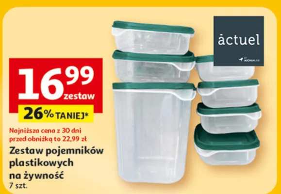 Zestaw pojemników plastikowych na żywność promocja w Auchan