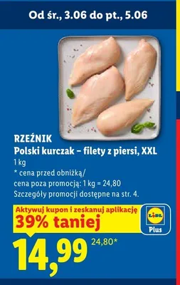 Polski kurczak - filety z piersi XXL Rzeźnik promocja w Lidl