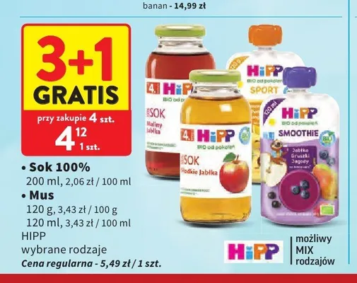 Sok 100% HiPP promocja w Intermarche