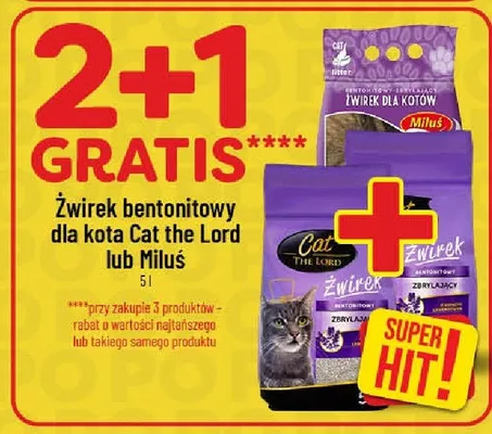 Żwirek bentonitowy dla kota Cat the Lord lub Miluś promocja w POLOmarket