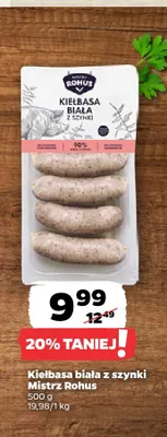 Kiełbasa biała z szynki Mistrz Rohus promocja w Netto