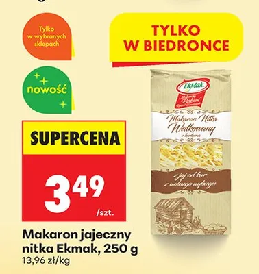 Makaron jajeczny nitka promocja w Biedronka