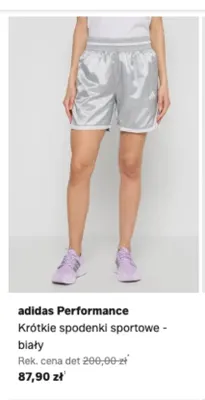 Krótkie spodenki sportowe Adidas Performance biały promocja w Lounge by Zalando