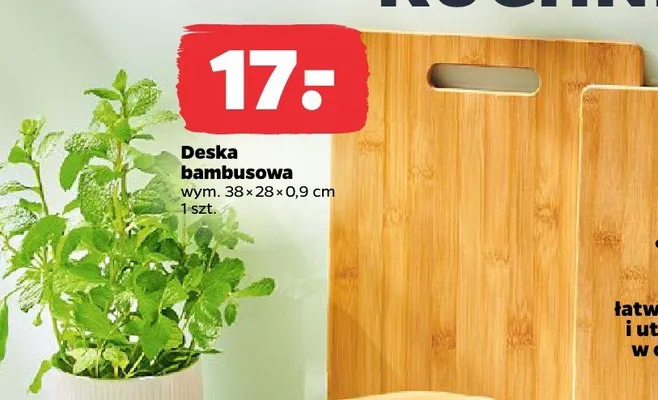 Deska bambusowa 38x28x0,9cm Netto promocja w Netto