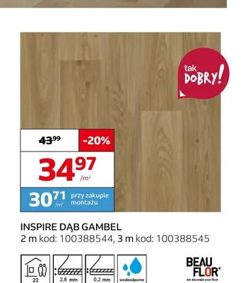 Wykładzina elastyczna Inspire Dąb Gambel promocja w Komfort