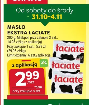 Masło ekstra Łaciate promocja w Stokrotka
