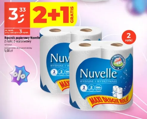 Ręcznik papierowy Nuvelle Maxi długie rolki 2-warstwowy 2-pak promocja w Dealz