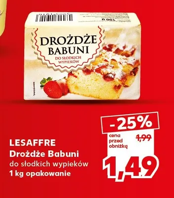 Drożdże Babuni do słodkich wypieków Lesaffre promocja w Kaufland