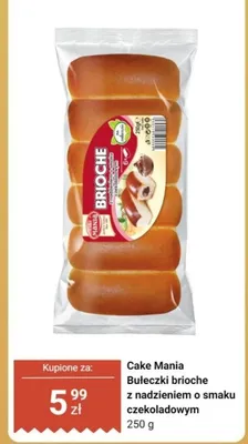 Bułeczki brioche z nadzieniem o smaku czekoladowym promocja w Dino
