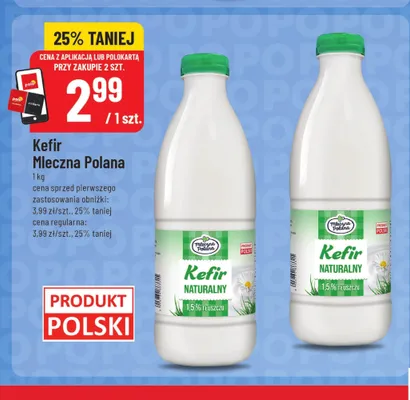 Kefir naturalny Mleczna Polana promocja w POLOmarket