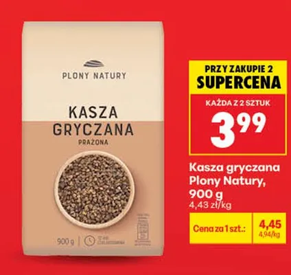 Kasza gryczana prażona Plony Natury promocja w Biedronka