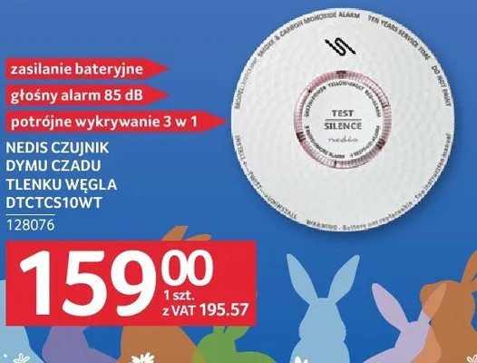 Czujnik dymu czadu tlenku węgla DTCTCS10WT promocja w Selgros