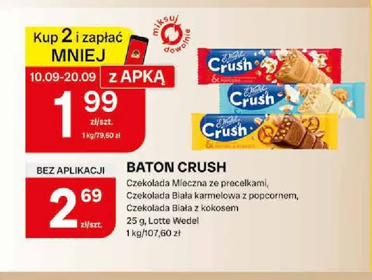 Baton Crush czekolada mleczna ze precelkami E.Wedel promocja w Chorten