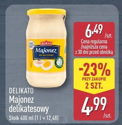 Majonez delikatesowy Delikato promocja w Aldi