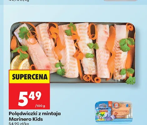 Polędwiczki z mintaja Marinero Kids promocja w Biedronka
