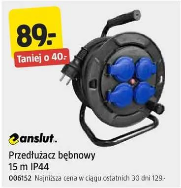 Przedłużacz bębnowy Anslut 15m IP44 promocja w Jula