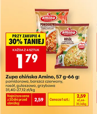 Zupa chińska gulaszowa Amino promocja w Biedronka