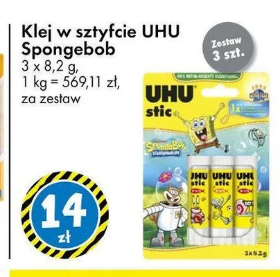 Klej w sztyfcie UHU Spongebob promocja w Tedi
