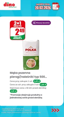 Mąka pszenna na pierogi, naleśniki typ 500 promocja w Dino