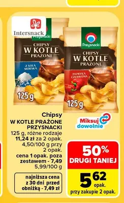 Chipsy w kotle prażone z solą morską Przysnacki promocja w Carrefour