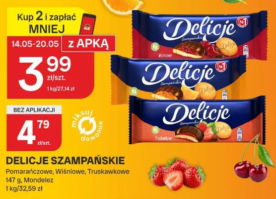 Ciastka Delicje Szampańskie Truskawkowe Mondelez promocja w Chorten