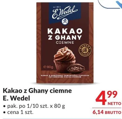 Kakao z Ghany ciemne E. Wedel promocja w Makro