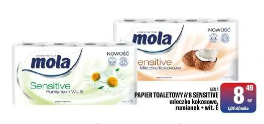 Papier toaletowy Mola Sensitive Rumianek + Wit. E promocja w Tomi Markt