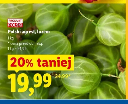 Polski agrest luzem promocja w Lidl