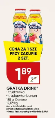 Napój jogurtowy Gratka truskawkowy promocja w Chata Polska