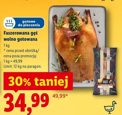 Faszerowana gęś wolno gotowana promocja w Lidl