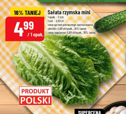 Sałata rzymska mini promocja w POLOmarket