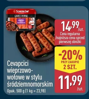 Cevapcici wieprzowo-wołowe w stylu śródziemnomorskim Sokołów promocja w Aldi