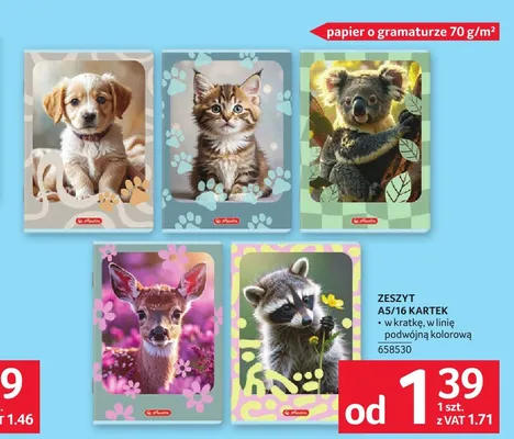 Zeszyt A5 16 kartek Herlitz 70 g/m² promocja w Selgros