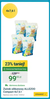 Żwirek silikonowy AlleZoo Compact 4-pak 7,6 l promocja w ERLI