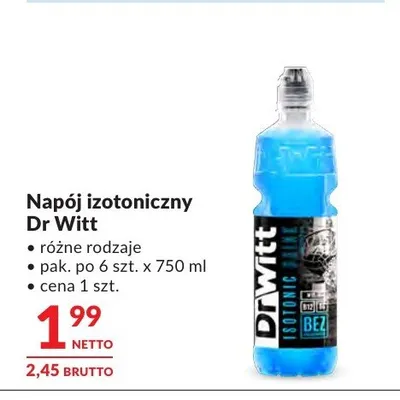 Napój izotoniczny Dr Witt promocja w Makro