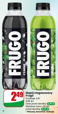 Napój niegazowany 2 rodzaje promocja w Dino