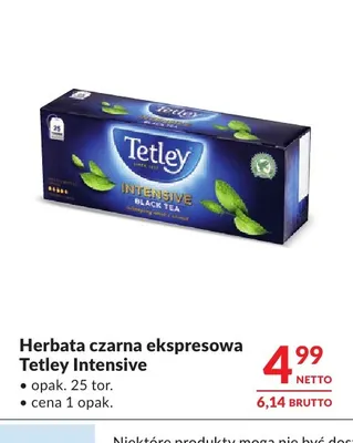 Herbata czarna ekspresowa Tetley Intensive promocja w Makro