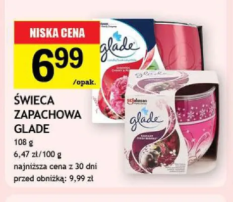 Świeca zapachowa Glade Luscious Cherry & Peony promocja w Gram Market