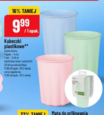 Kubeczki plastikowe 4-pak promocja w POLOmarket